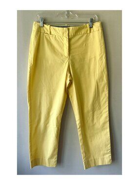 Talbots Sz 6 Yellow Heritage Twill Perfect Crops Pants with pockets